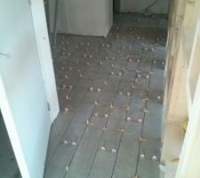 Pose carrelage cuisine-couloir-cage escalier-local technique