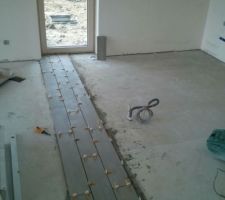 Pose carrelage cuisine-couloir-cage escalier-local technique