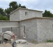 La maison vue de l'arrière, côté garage