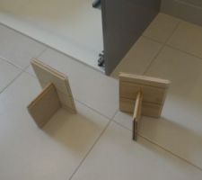 Fabrication de cales pour mettre le meuble à la bonne hauteur