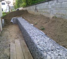 Gabions arrières en place