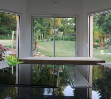 Plan table cuisine en cedre avant protection