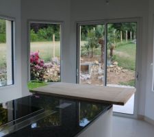 Plan table cuisine en cedre avant protection