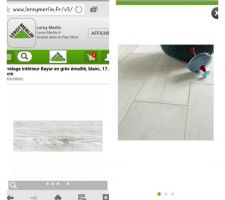 Demain nous irons chercher notre carrelage, notre évier, le parquet des chambre et le reste de notre faïence ?

Pour le carrelage on hésite entre les 2 en photo ! Je voulais du parquet mais dans une pièce à vivre c'est pas top alors ce carrelage est le top ?