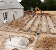 Assainissement individuel - 80 ml d'épandrains   Fosse toutes eaux 4 000 litres