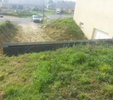 Mur penché vu du haut