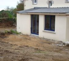 D&eacute;but travaux devant v&eacute;randa