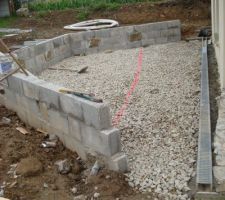 Elevation des murs de la terrasse