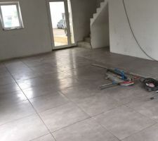 Ca avance ;) carrelage Taupe/gris pièce principale 
VOS AVIS ???