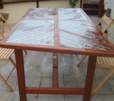 Table de terrasse trapézoidale