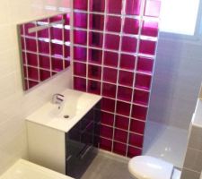 POSE DES PAVES DE VERRES DANS LA SDB