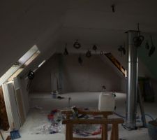 Etage, placo en cours