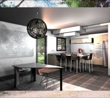 Cuisine - vue depuis le salon