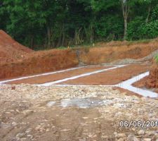 Les fouille des mur   mur de souteinement coull&eacute; en m&ecirc;me temp