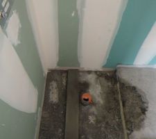Douche sde et rattrapage chape sur chauffage au sol