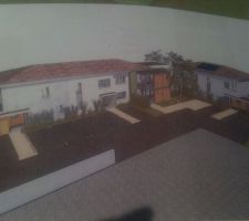 Le fameux projet, notre terrain &eacute;tait dans l'angle devant l'entr&eacute;e