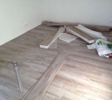 Pose parquet chambre 1