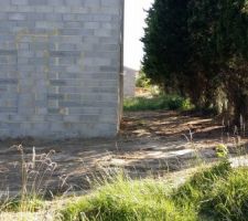 La terre des fondations est parti. Une autre erreur de d&eacute;butant sur ce point. J'ai pay&eacute; un terrassier pour l'enl&egrave;vement (500?), 15 jours plus tard, un voisin dans la m&ecirc;me situation a demand&eacute; au paysagiste du coin qui lui a enlev&eacute; gratuitement.