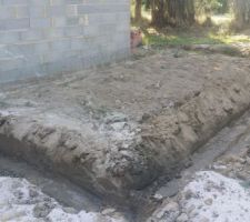Les fondations du futur garage