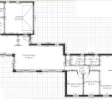 Plan avec baies chambres à galandage