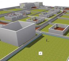 Le lotissement avec qqs voisins supplémentaires, dont le macrolot 8 logements HLM R 1 en arrière plan et une maison R 1 au premier plan