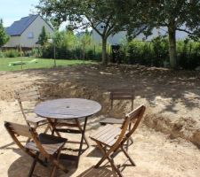 Vue du jardin (terrassement en cours)