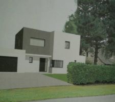 Image de synthèse de notre maison sur le terrain, ce que ça pourrait donner dans environ 1 an !
