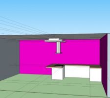 Rendu sketchup du plafond suspendu que je voudrais faire