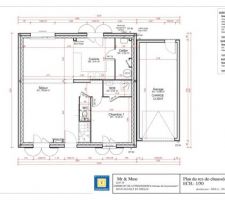 1ère proposition de plan de Maison Sésame correspondant à mes attentes reste juste à rajouter les menuiseries en PVC et dessiner la