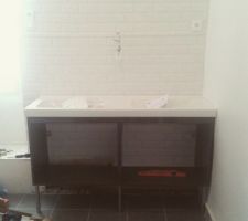 Pose du meuble double vasque