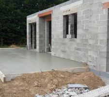 Terrasse et dalle de l'&eacute;tage