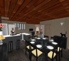 Le futur réaménagement du bas (salle à manger et cuisine)...