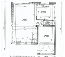 Voici le plan avant la MAP où il y aura des changements au niveau toilette et cuisine