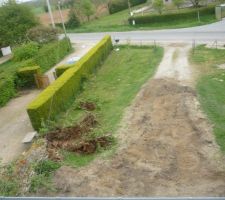 Terrassement pour future pelouse