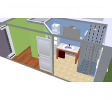 3D De la salle de bain.
Dernière version du plan, description dans l'article