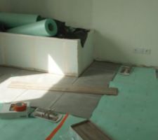Carrelage posé autour de la baignoire de ma chambre