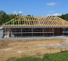 Charpente posée sur la maison