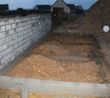 Fondations de la future terrasse.