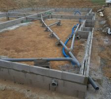 Installation des tuyaux d'évacuation des eaux usées