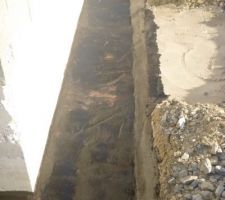 Cunette et pose goudron pour imperméabilisation