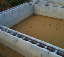 Piscine en eau!