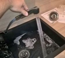 Changement de robinet. Avec douchette.