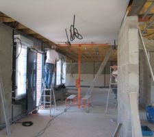 Pose du plafond niveau chambre