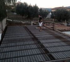 Ferraillage du garage avant de couler la dalle