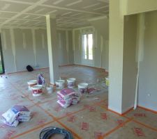 Pose de calicot et enduit