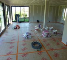 Pose de calicot et enduit