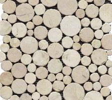 Porcelanosa Paradise Round Stone Blanco : Choix de carrelage pour le bac de la douche à l'italienne (Salle de bains des parents RDC)
Sol : 32x32