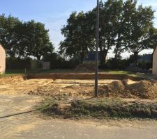 Fouilles réalisées avant coulage de la semelle