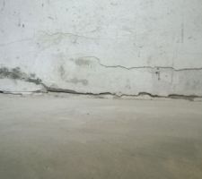 Photo de la fissure en bas du mur