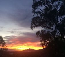 Couché de soleil depuis la terrasse.